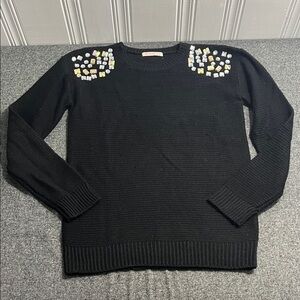 Ardene Black Sweater with Colorful Embellishments